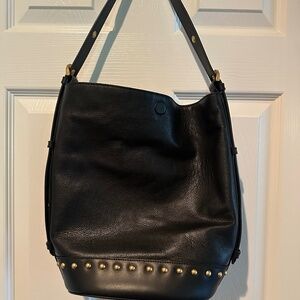 Vince Camuto Leather Bucket Bag with gold trim